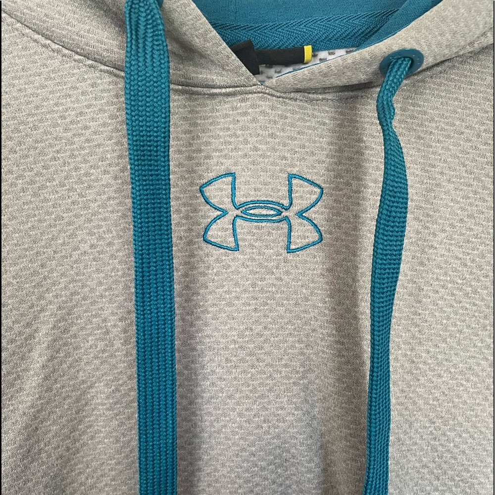 UNDER AMOUR cold gear hoodie size large teal and stone gray